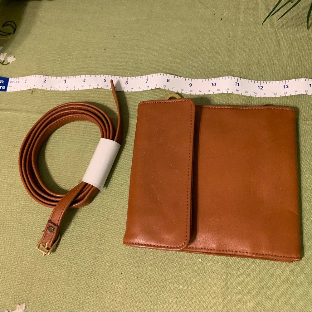 Perlina  soft leather Travel wallet passport crossbody, 6 1/2 x5 1/2”